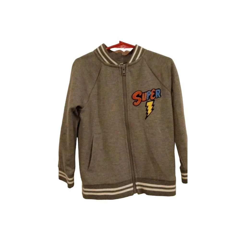 Cat & Jack Grey Graphic Bomber full zip jacket‎